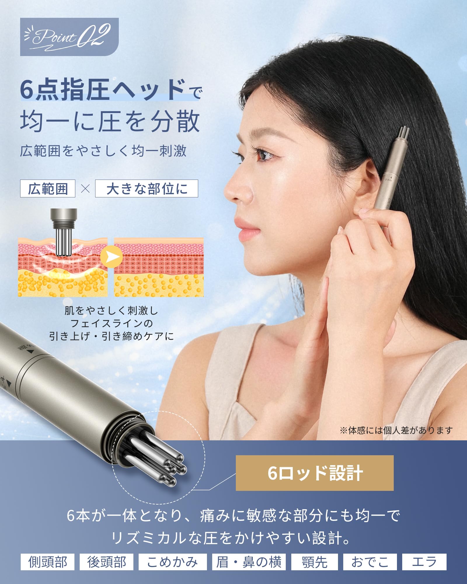 Amazon.co.jp: Skyglee フェイスローラー ツボ押しスティック 3WAY Y字